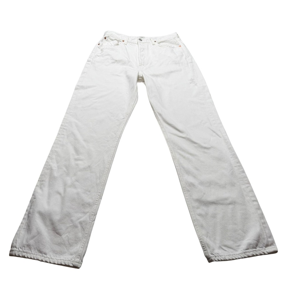 CITIZENS OF HUMANITY Eva Relaxed Baggy Wide Leg Jeans White Denim Women's 27